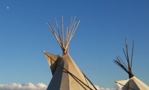 tipi and moon