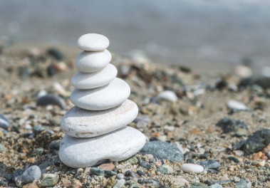 Stack of white stones low res