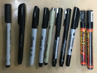 black markers